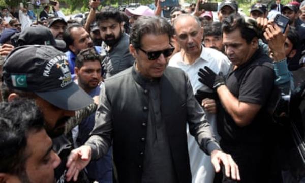 File photo of Pakistan’s former Prime Minister Imran Khan appearing in court in Islamabad on 1 September 2022.