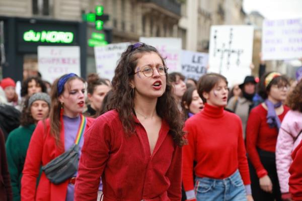 Demo<em></em>nstrators march against violence in Paris, France on November, 23 2024 [Mustafa Yaln - Anadolu Agency]