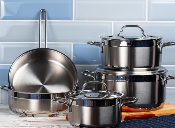 New cookware in a kitchen