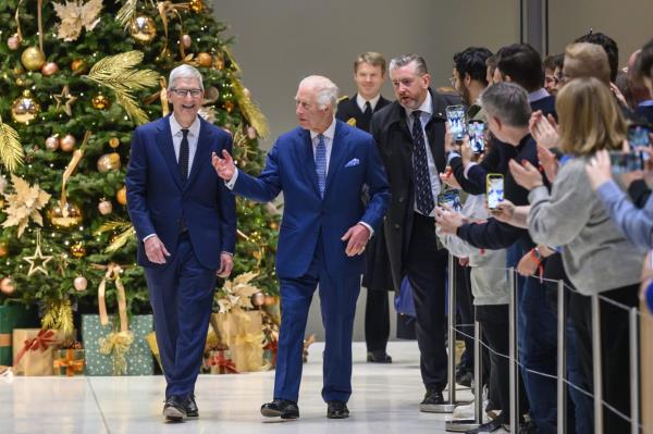 His Majesty King Charles III arriving into Battersea Power Station to visit the Curated Makers Christmas market.  (Credit:  Charlie Round-Turner)