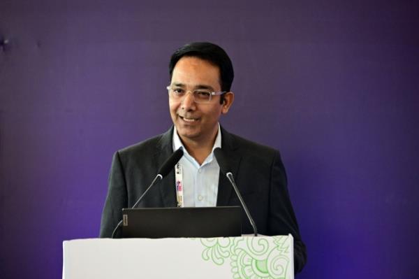 Prashant Yadav, head of sales and marketing at Model Eco<em></em>nomic Township Limited speaks during the India-Korea Business Partnership Forum 2024 held at Yashobhoomi, New Delhi, India, Friday. (Park Hae-mook/ The Korea Herald)