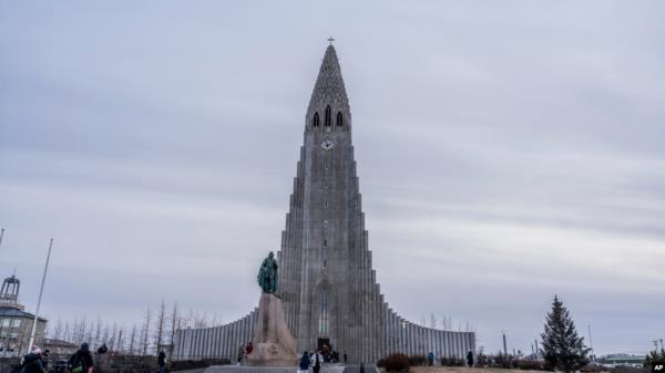 A view of Hallgrímskirkja, the main church of Reykjavík and the most famous landmark of the capital of Iceland, Nov. 29, 2024.