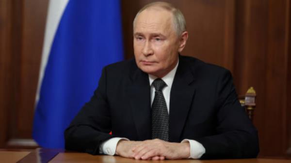 Russian President Vladimir Putin makes a televised address, dedicated to a military co<em></em>nflict in Ukraine and in particular to Russia's launch of a hyperso<em></em>nic intermediate-range ballistic missile attack on a military facility in respo<em></em>nse to recent Ukrainian long-range strikes with Western weapons, in Moscow, Russia November 21, 2024. Sputnik/Vyacheslav Prokofyev/Pool via REUTERS