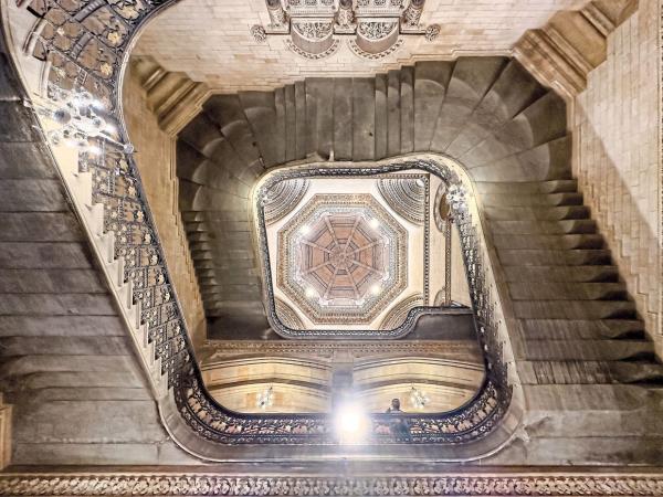 The dome over the railway station’s stairway.