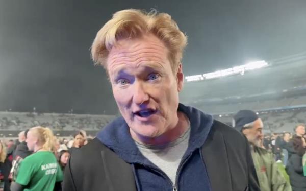 US TV host Co<em></em>nan O'Brien at Eden Park Sunday night.