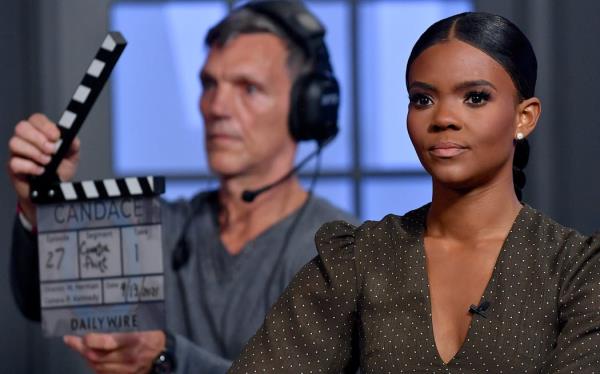 Co<em></em>ntroversial media perso<em></em>nality Candace Owens on the set of 