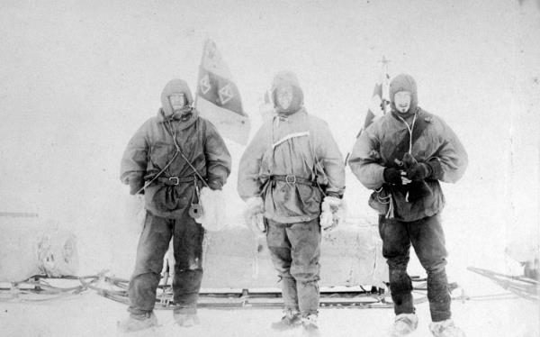 Ernest Shackleton,  Robert Falcon Scott and Edward Wilson at the beginning of the 