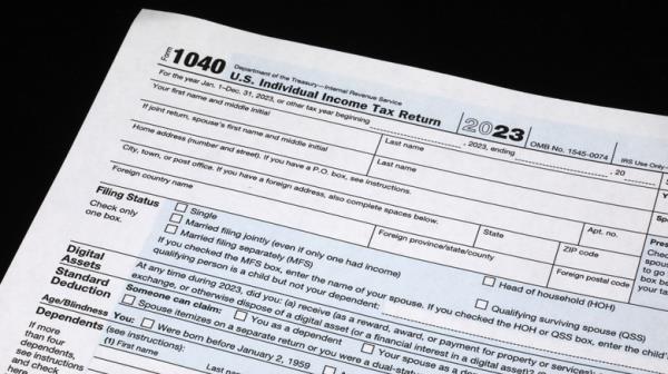 A copy of a 2023 1040 tax docu<em></em>ment