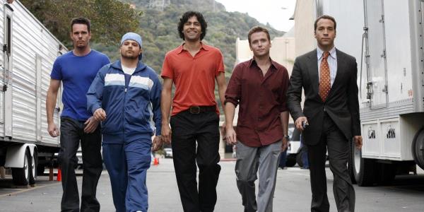 Entourage group with Ari, Vince, Turtle, Eric and Drama