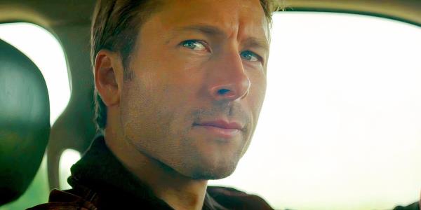 Close-up of Glen Powell as Tyler in Twisters