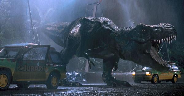 A giant screaming T Rex