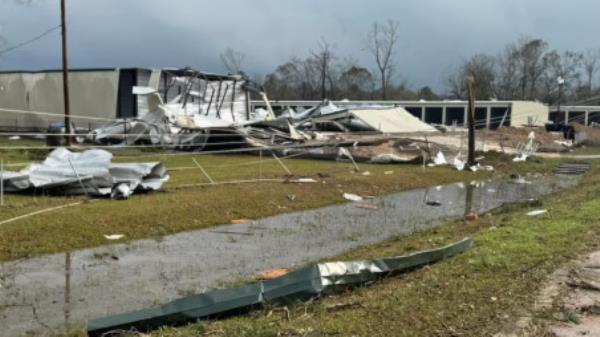 Debris from a damaged structure lies on the ground in an area afected by the weather, in Mo<em></em>ntgomery County, Texas, US, in this handout picture released December 28, 2024. Photo: The Woodlands Fire Department /via REUTERS