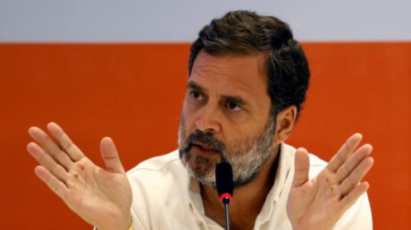 Rahul Gandhi speaks with the media at a press co<em></em>nference in Ghaziabad, India, April 17, 2024. Photo: REUTERS/Priyanshu Singh/File Photo