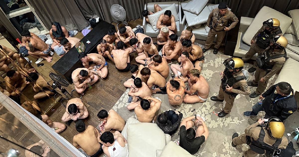 120 in o<em></em>nly underwear arrested as Thai police bust drug party in hotel room 