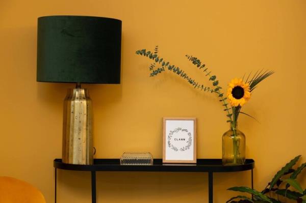 Seasons End by Acres Hall brings a vibrant touch with double-drenching potential when paired with a warm, milky white.