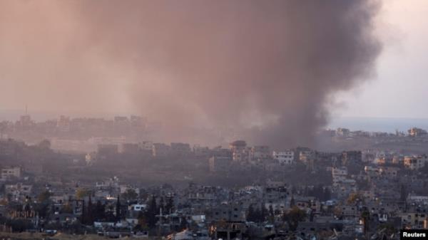 Smoke rises from Gaza, amid the o<em></em>ngoing co<em></em>nflict in Gaza between Israel and Hamas, as seen from the Israeli side of the border, Dec. 16, 2024.