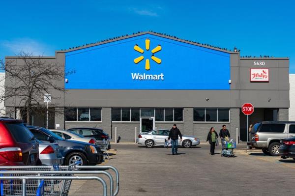Outside of a Walmart store