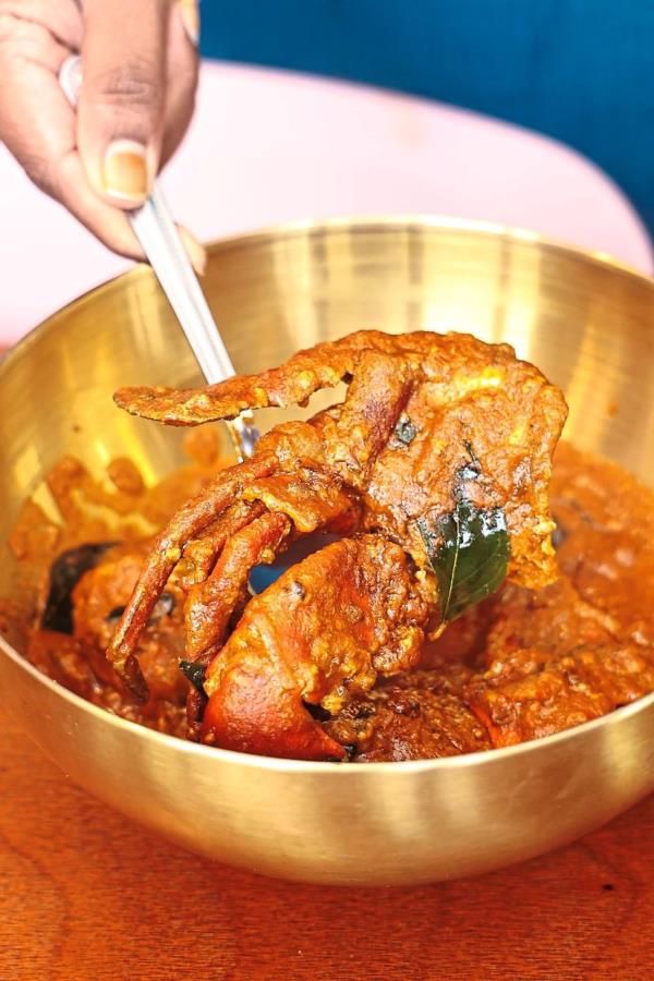 The mud crab curry is a fiery, riotous affair packed with flavour.