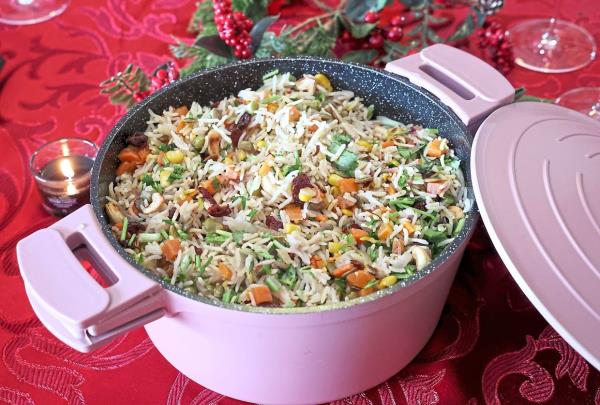 Although they both have come up with new recipes, Peter and Ivy's Christmas menu still includes traditio<em></em>nal Indian dishes like vegetable pilaf. — ART CHEN/The Star