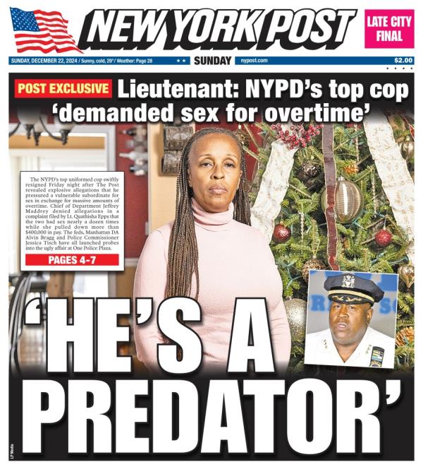 'He's a predator' front page