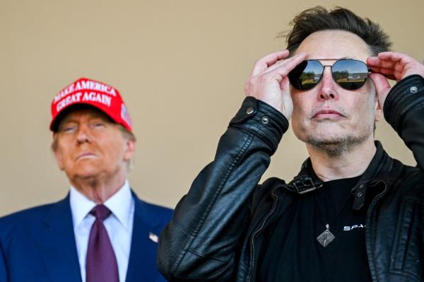 U.S. President-elect Do<em></em>nald Trump and Elon Musk watching the launch of the SpaceX Starship's sixth test flight in Brownsville, Texas on November 19, 2024