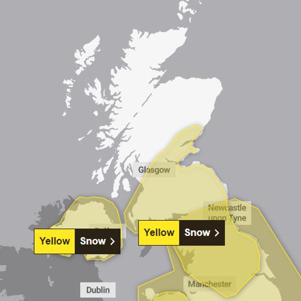 Met Office yellow weather warning for wind on 31 December.