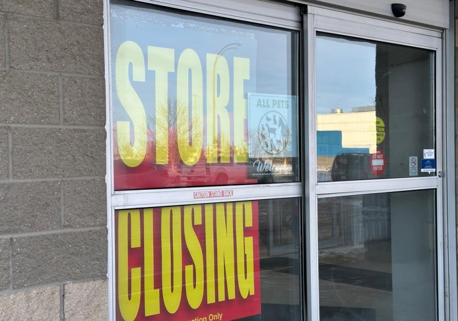 peavey mart closing sign in a regina peavey mart