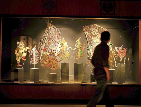 A display of Thai shadow puppets, featuring characters from the Nang Yai and Nang Talung traditio<em></em>nal styles. Photo: Faihan Ghani/The Star