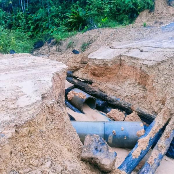 The roads have been cut off in several areas.